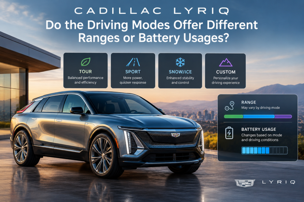 Do the Driving Modes in Cadillac Lyriq Offer Different Ranges or Battery Usages? do the driving modes in cadillac lyriq offer different ranges or battery usages?