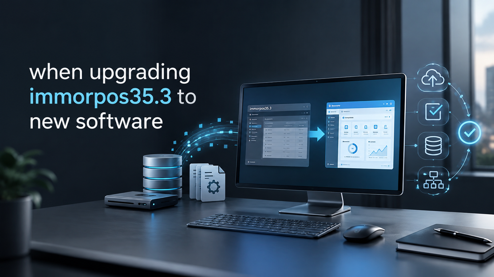 when upgrading immorpos35.3 to new software